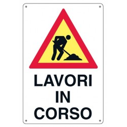 Cartello lavori in corso 43x68 cm