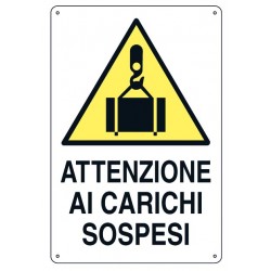 Cartello attenzione ai carichi sospesi 43x68 cm