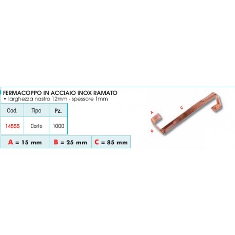 Fermacoppo in rame tipo corto