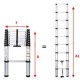 Scala in alluminio telescopica Gradini 13 Dim.(A82, A1380, F50) cm