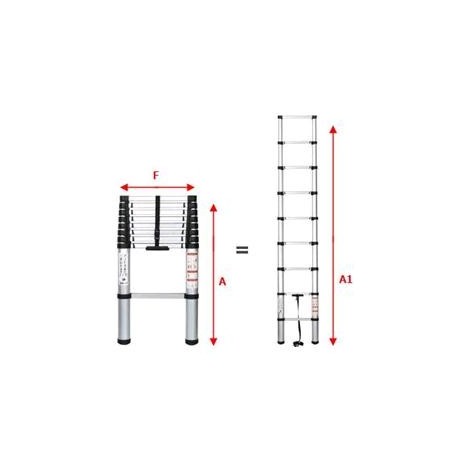 Scala in alluminio telescopica Gradini 13 Dim.(A82, A1380, F50) cm